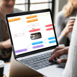 Mind map on laptop