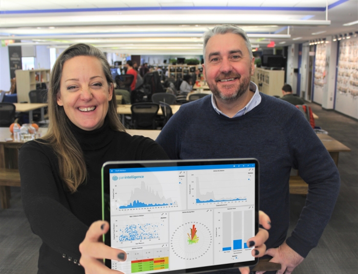 Moore & Miller (L to R) CEO Zandra Moore & CTO Ken Miller at their Boston, USA office